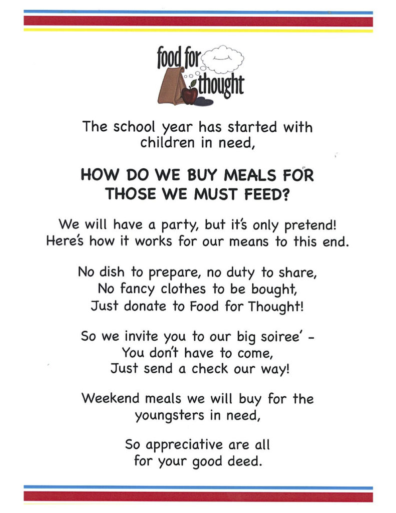 Food For Thought Donations 2017